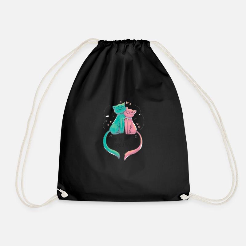 Chat l’amour cadeau - Sac de sport léger - noir