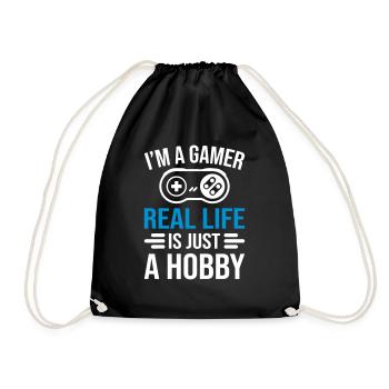 Gamer Real Life - Drawstring Bag - black - Front
