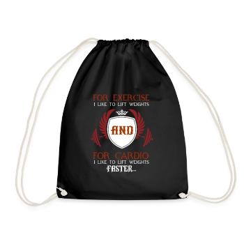 for exercise - Drawstring Bag - black - Front