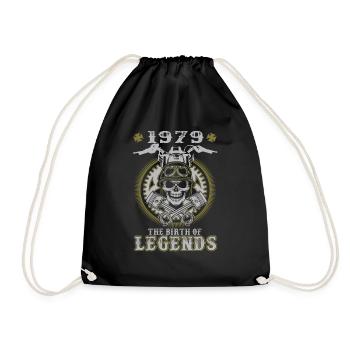 40. Geburtstag 1979 Die Geburt der Legenden - Turnbeutel - Schwarz - Vorne