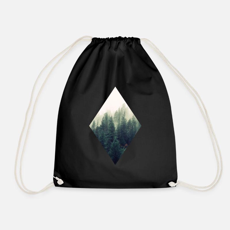 Forest - Drawstring Bag - black