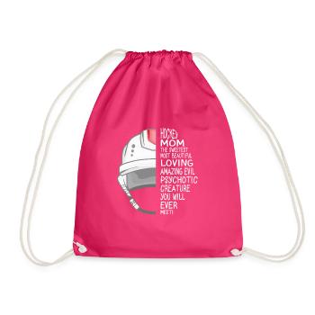 hockey mom - Drawstring Bag - fuchsia - Front