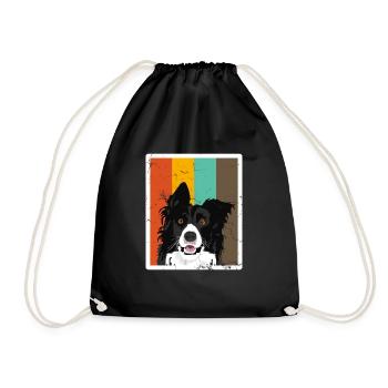 Border collie - Sac de sport léger - noir - Devant
