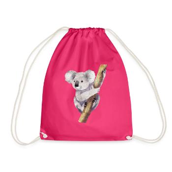 Koala 01 - Drawstring Bag - fuchsia - Front