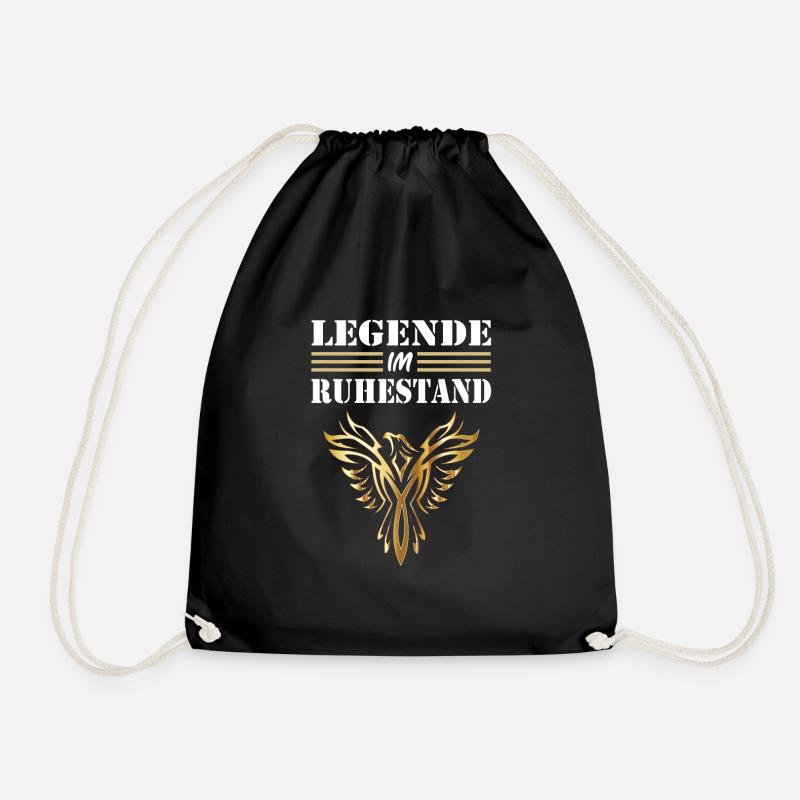 Legende im Ruhestand Rentner Rente Geschenkidee - Turnbeutel - Schwarz
