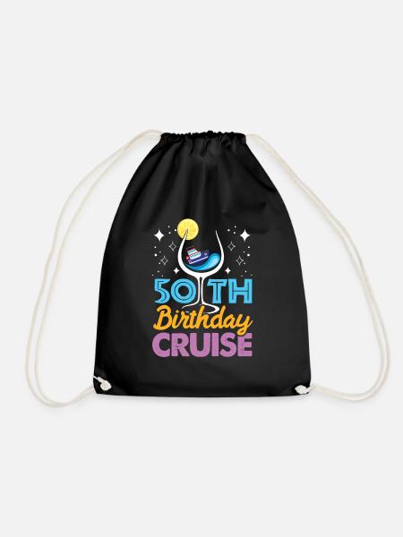 50th Birthday Cruise - Drawstring Bag - black