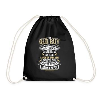 This Old Guy Is Armed With A Quick Wit - Drawstring Bag - black - Front