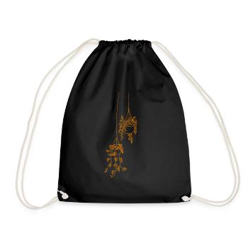 Hanging plant - Drawstring Bag - black - Front