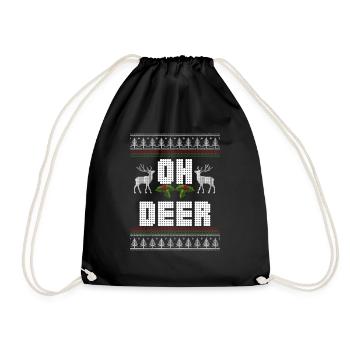 oh deer - Drawstring Bag - black - Front