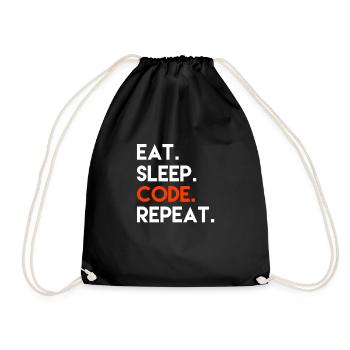 Eat Sleep Code Repeat - Sac de sport léger - noir - Devant
