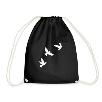 3 oiseaux volants blancs - Sac de sport léger - noir - Devant