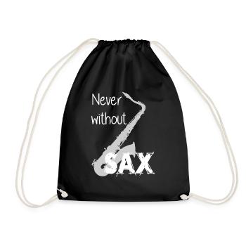 Saxofon / Nicht ohne Saxofon / Jazz / Sax - Turnbeutel - Schwarz - Vorne