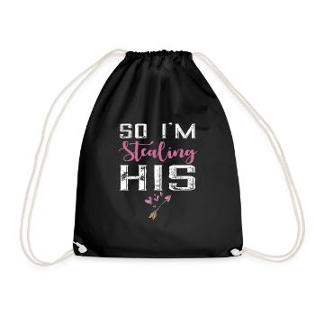 I Stole His Heart - Drawstring Bag - black - Front