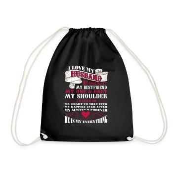 J’aime mon mari - Sac de sport léger - noir - Devant