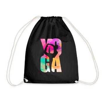 Yoga Namaste Watercolor - Drawstring Bag - black - Front