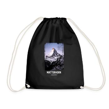 Matterhorn Switzerland - Drawstring Bag - black - Front