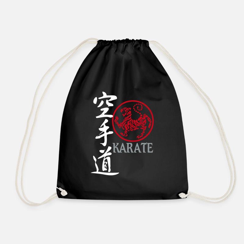 Karate SHOTOKAN Ideogramm und Tiger - Turnbeutel - Schwarz