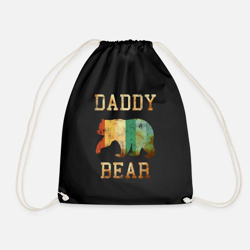 Daddy Bear - Drawstring Bag - black