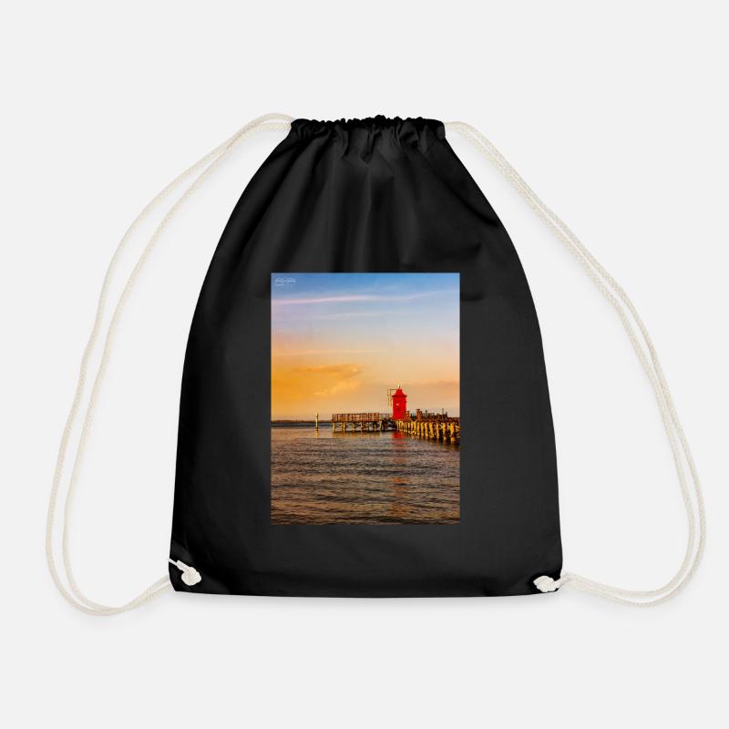phare coucher de soleil lignano italie - Sac de sport léger - noir
