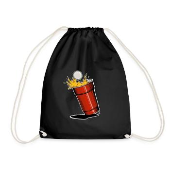 beer splash - beer pong art - Turnbeutel - Schwarz - Vorne