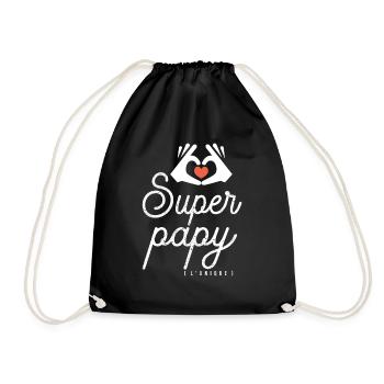 SUPER PAPY l'unique idée cadeau tshirt noel fêtes - Sac de sport léger - noir - Devant