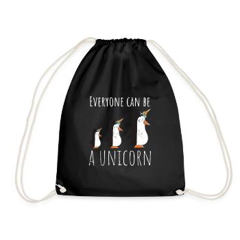 NettePinguin Familie - Turnbeutel - Schwarz - Vorne