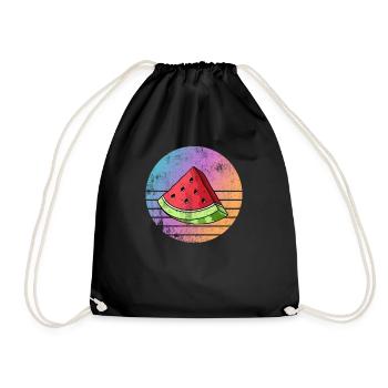 Wassermelone - Turnbeutel - Schwarz - Vorne