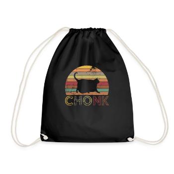 Chonk Cat - Drawstring Bag - black - Front