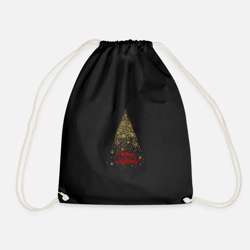 Weihnachtsbaum gold - XMAS - Merry Christmas - Turnbeutel - Schwarz