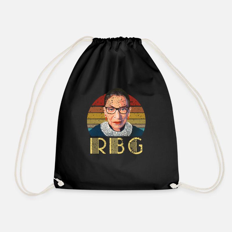 Vintage Rbg Ruth Bader - Drawstring Bag - black
