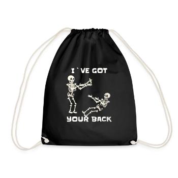 Womens I ve Got Your Back Halloween Skeleton Skull - Turnbeutel - Schwarz - Vorne
