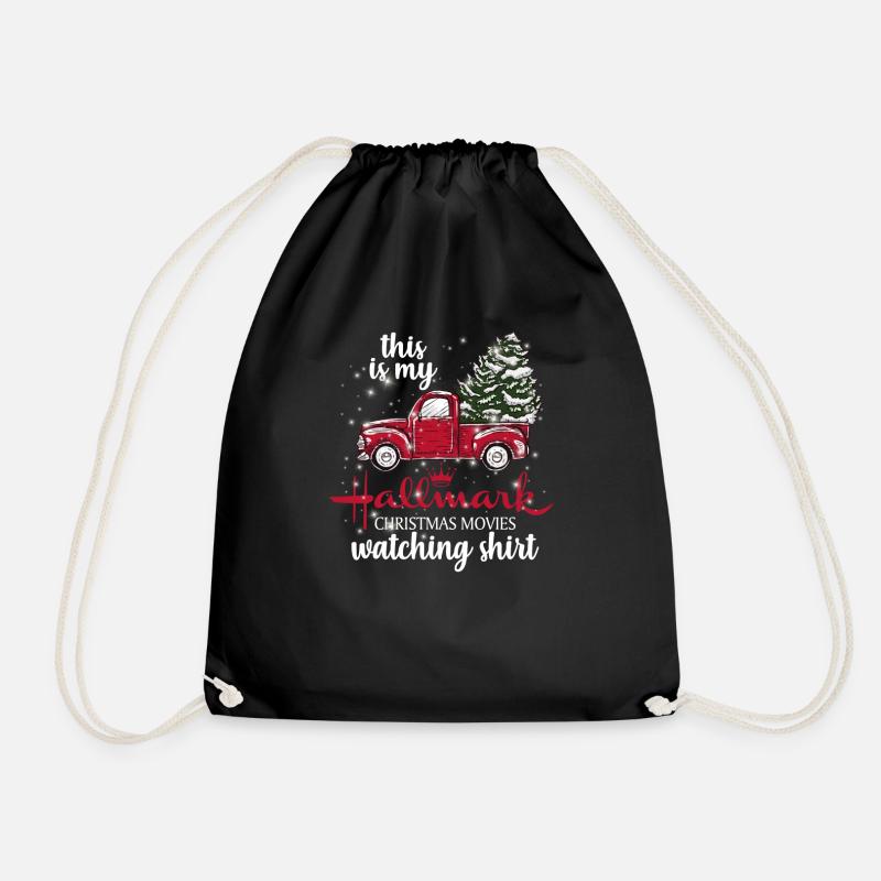 This Is My Christmas Movies Watching - Drawstring Bag - black