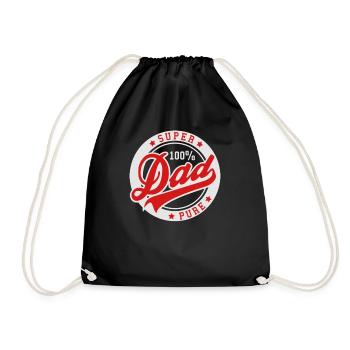 100 percent PURE SUPER DAD - Drawstring Bag - black - Front