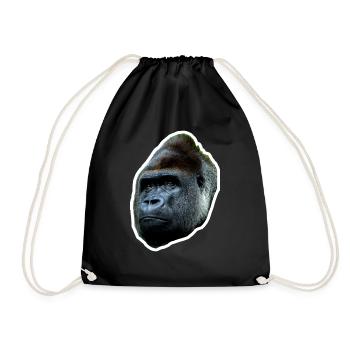 Gorilla cool simple - Drawstring Bag - black - Front