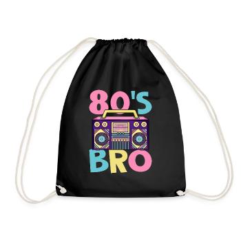 Party Achtziger Jahre 80er Bro Mottoparty 80´s - Turnbeutel - Schwarz - Vorne