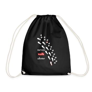 Chien et maître never walk alone - Sac de sport léger - noir - Devant