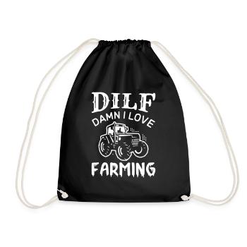 Damn I Love Farming - Drawstring Bag - black - Front