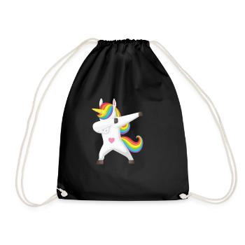 Dabbing Unicorn Idée de cadeau dab dabbendes Licorne - Sac de sport léger - noir - Devant