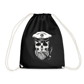 Captain Skull Sailor - Drawstring Bag - black - Front
