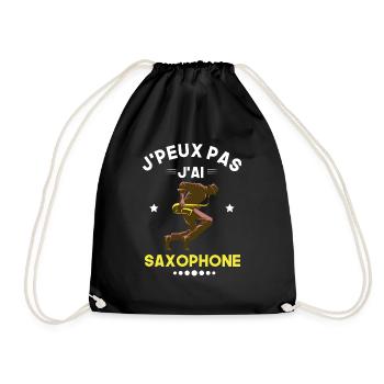 je peux pas j'ai saxophone - Sac de sport léger - noir - Devant