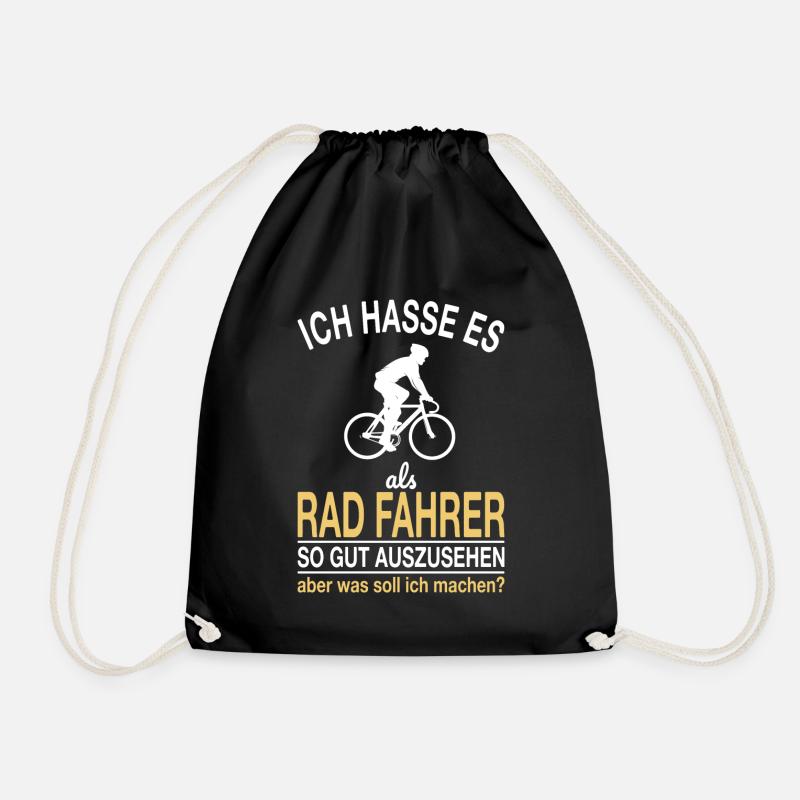 Lustiger Rad Fahrer Spruch - Turnbeutel - Schwarz