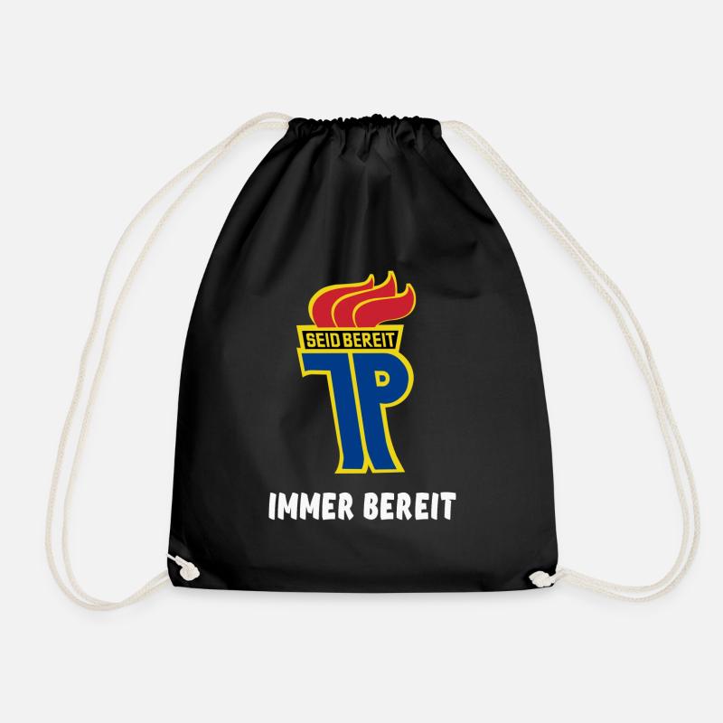 Jungpionier, Junge Pioniere, Seid Bereit, DDR - Turnbeutel - Schwarz