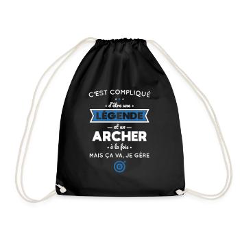 Compliqué d'être une légende et un archer - Sac de sport léger - noir - Devant