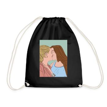 Kissing 2 - Avec arrière-plan - Sac de sport léger - noir - Devant