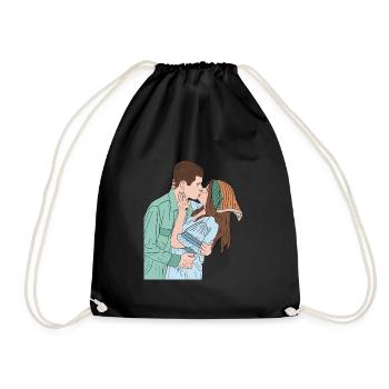 Kissing 3 - Drawstring Bag - black - Front