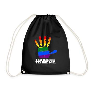 Cool gay identity - Drawstring Bag - black - Front