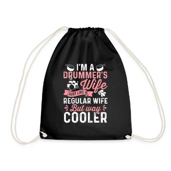 Je suis la femme d’un batteur Tout comme la femme ordinaire, mais - Sac de sport léger - noir - Devant