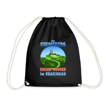 Steinsberg Kraichgau Sinsheim Baden Nordbaden - Turnbeutel - Schwarz - Vorne