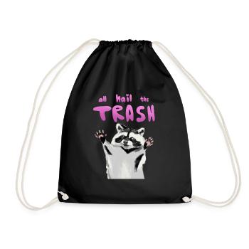 Waschbär- all hail the trash - Turnbeutel - Schwarz - Vorne