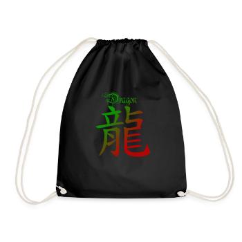 Drache Chinesisches Sternzeichen - Turnbeutel - Schwarz - Vorne